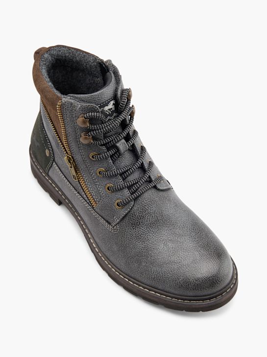 mustang laced ankle boot grau deichmann