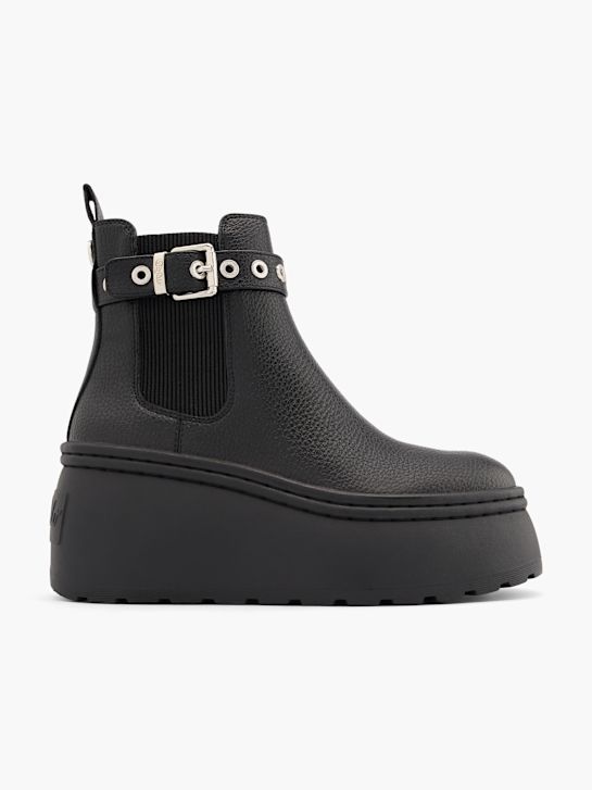 buffalo heeled chelsea boot-black deichmann