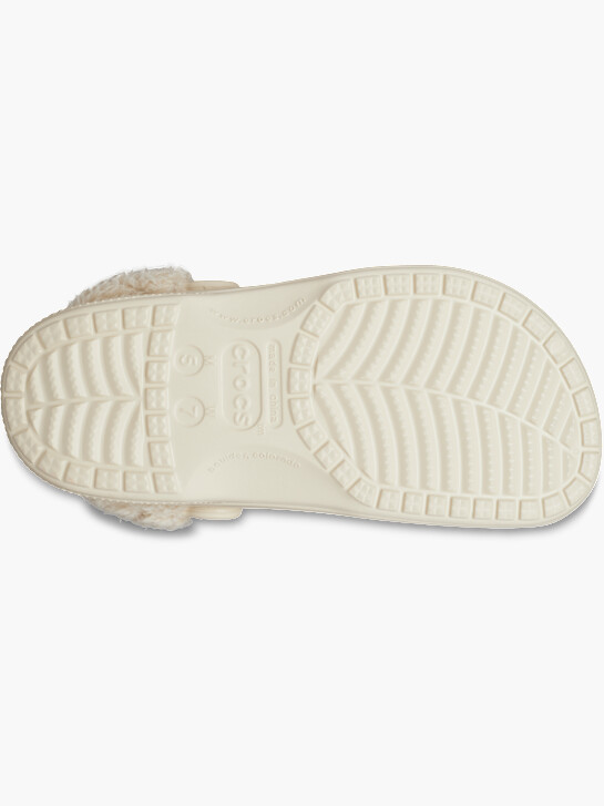 crocs baya gefÜttert fuzz-strap clog beige deichmann