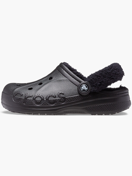 crocs baya gefÜttert fuzz-strap clog black deichmann