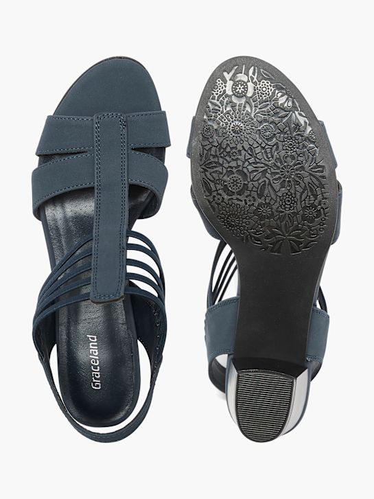 graceland heeled sandal blau deichmann