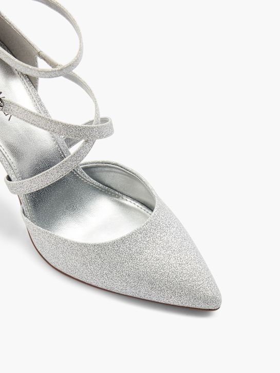 catwalk geschnallt ferse silber deichmann