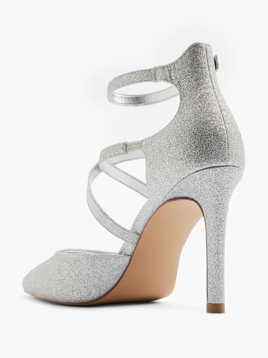 catwalk geschnallt ferse silber deichmann