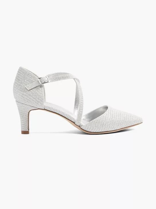 catwalk geschnallt ferse silber deichmann