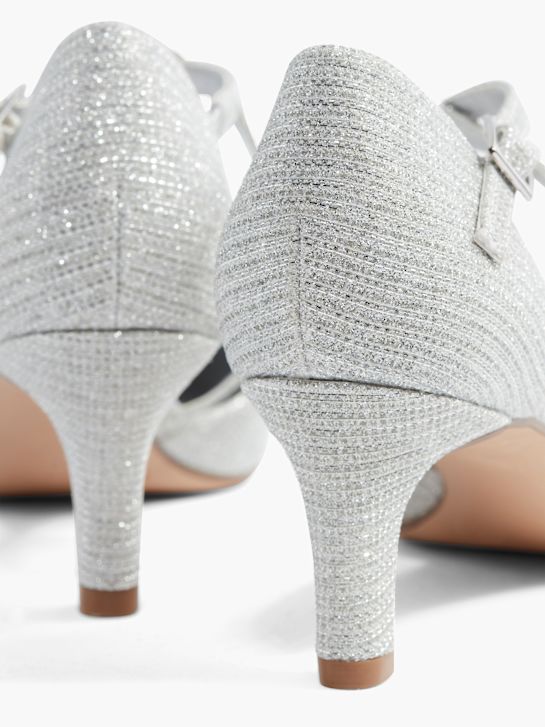 catwalk geschnallt ferse silber deichmann