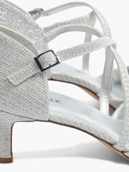 catwalk geschnallt ferse silber deichmann