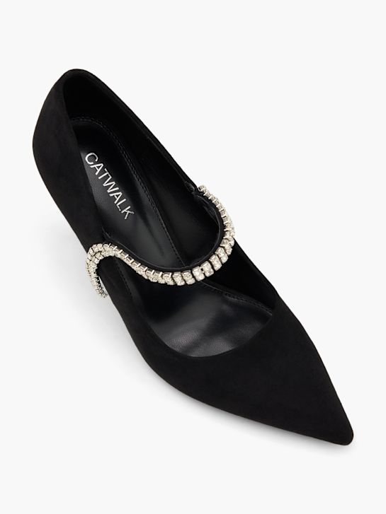 catwalk geschnallt ferse schwarz deichmann