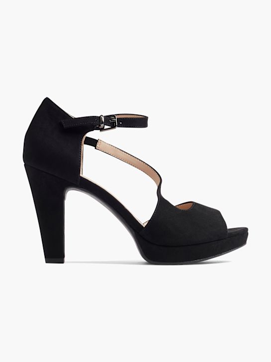 graceland peep toe ferse schwarz deichmann