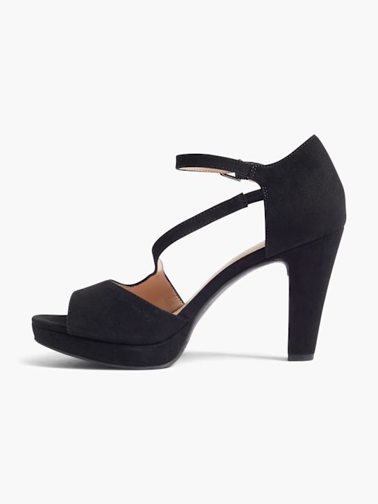 graceland peep toe ferse schwarz deichmann
