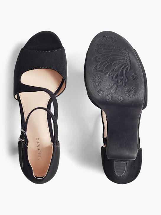graceland peep toe ferse schwarz deichmann