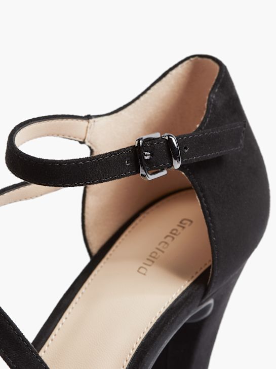 graceland peep toe ferse schwarz deichmann