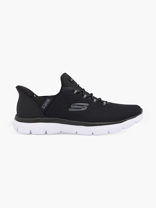 skechers pure genius swift-fit-slip-on trainers black deichmann
