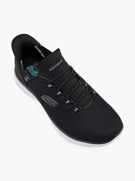 skechers pure genius swift-fit-slip-on trainers black deichmann