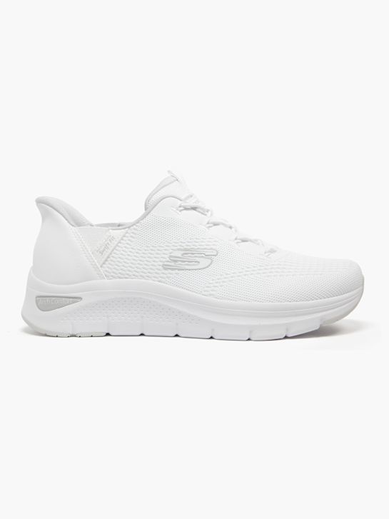 skechers arch komfort amp swift-fit-slip-on trainers white deichmann