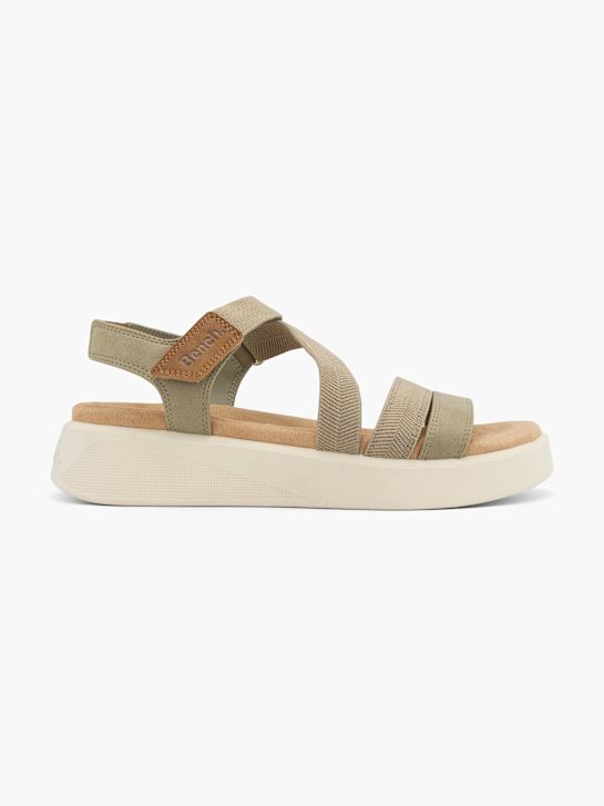 bank heeled sandal green deichmann