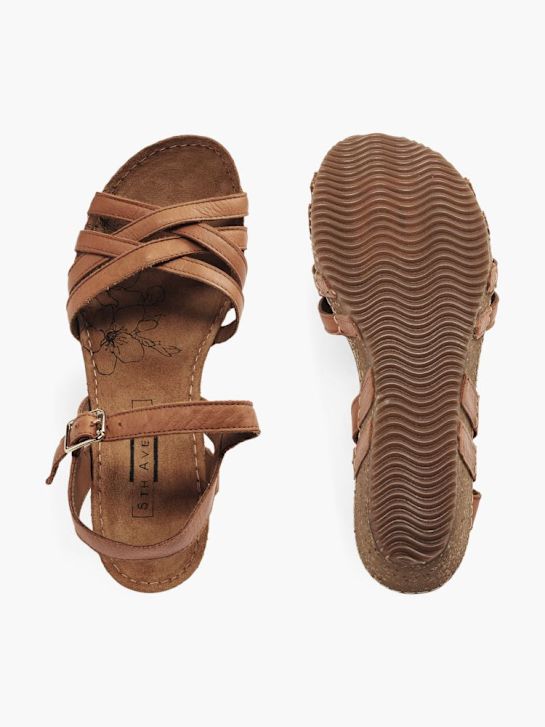 5th avenue heeled sandal brown deichmann